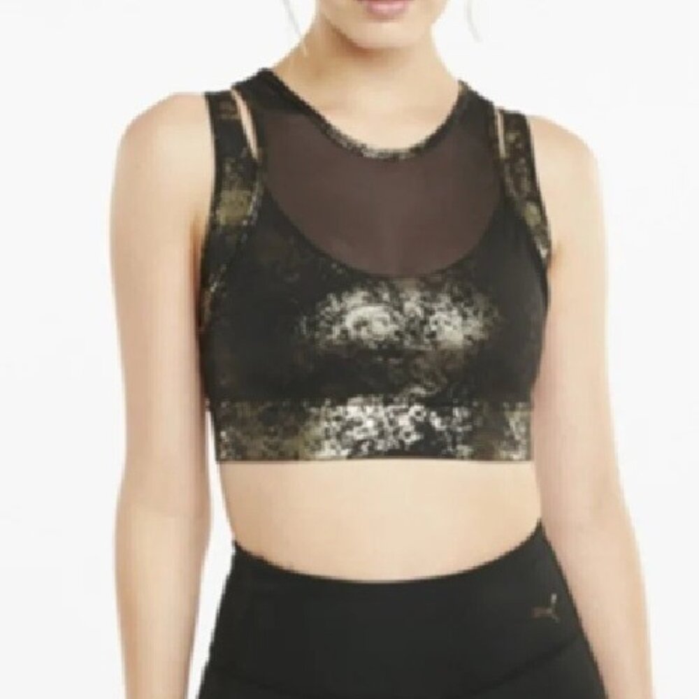 Puma luxe mesh overlay bra